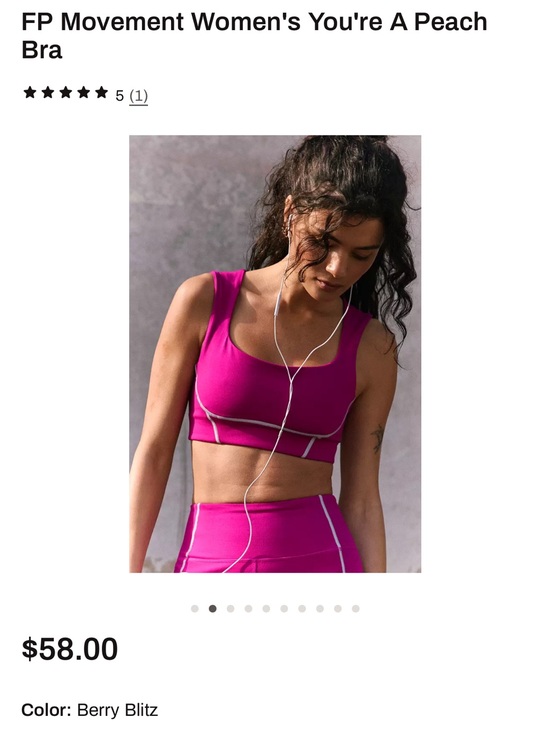 FP Movement by Free People Other - Women's You're A Peach Sports Bra - Berry Blitz